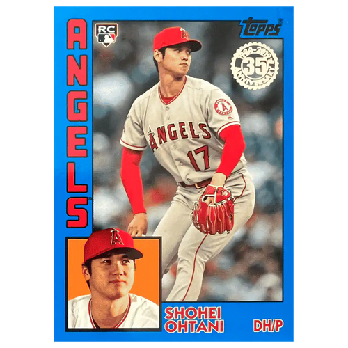 Shohei Ohtani 2019 Topps Update Series 1984 Topps Baseball Blue Rookie RC Error Card #84-25 - Front