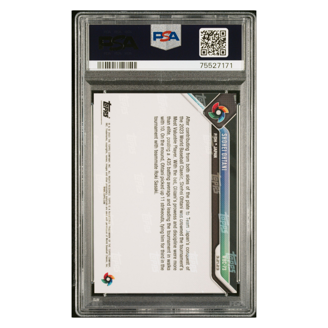 Shohei Ohtani PSA 10 2023 Topps Now World Baseball Classic Card #WBC73 - Back