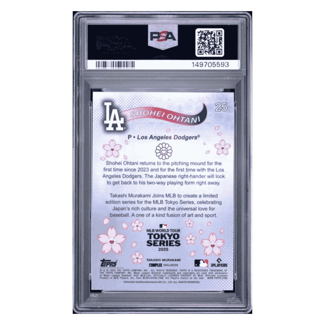 Shohei Ohtani PSA 9 2025 Topps Murakami Tokyo Series Card #25 - Back