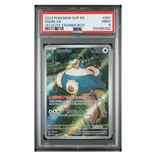 Snorlax PSA 9 2023 Pokemon Scarlet and Violet Promo 151 Elite Trainer Box Card #051 - Front