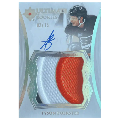 Tyson Foerster 2024 Upper Deck Ultimate Rookies Autograph Patch #d/ 15 Card #105 - Front
