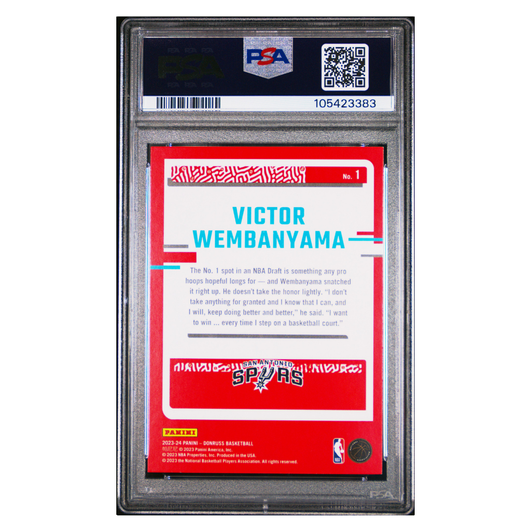 Victor Wembanyama PSA 9 2023 Panini Donruss The Rookies Card #1 - Back