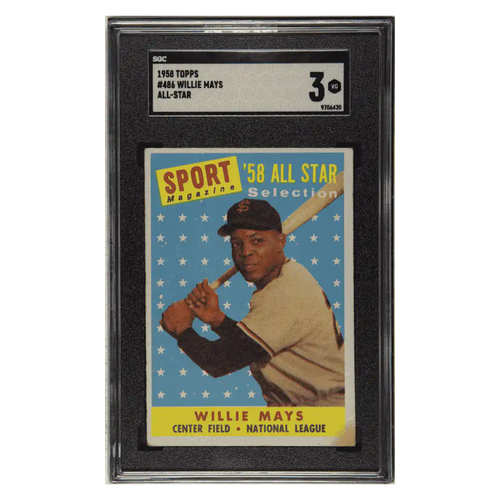 Willie Mays SGC 3 1958 Topps All-Star Card #486 - Front