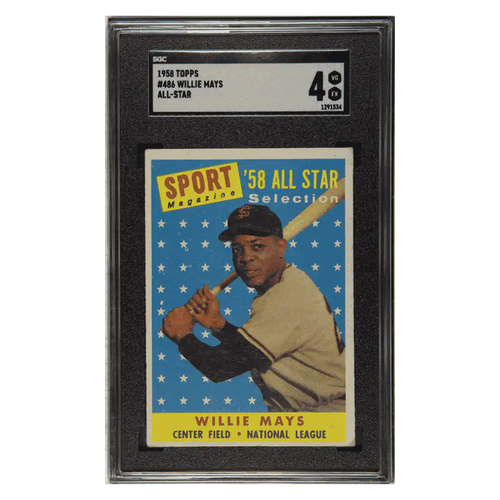 Willie Mays SGC 4 1958 Topps All-Star Card #486 - Front