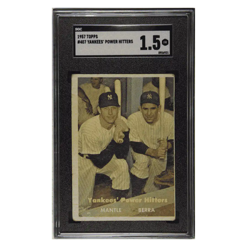 Yankees' Power Hitters SGC 1.5 1957 Topps Card #407 - Front