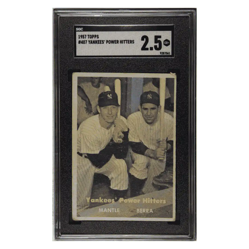 Yankees' Power Hitters SGC 2.5 1957 Topps Card #407 - Front