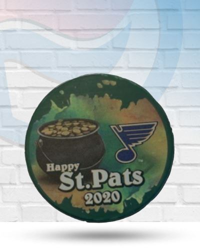 St Louis Blues 2020 St. Patricks Day Logo Puck