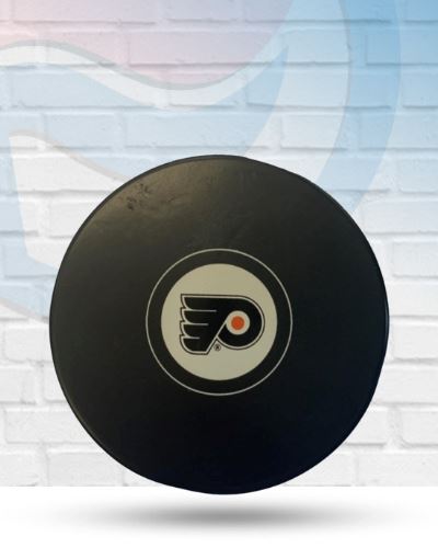 Philadelphia Flyers Team Logo Autograph Puck Sports Memorabilia InGlassCo 